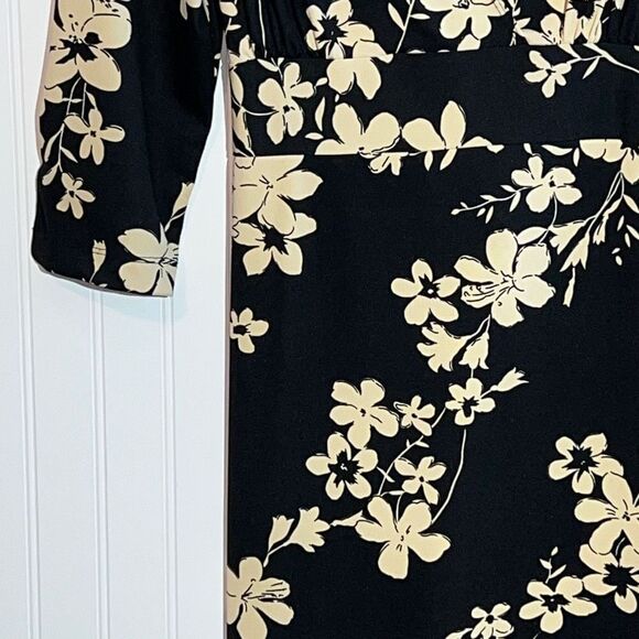 Giorgio Fiotline dress women’s size large flower core vneck tie waist 3/4 sleeve - Picture 3 of 12